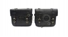 For Royal Enfield Bear 650 Leather Black Color Pannier Bags and Mounting - SPAREZO For Royal Enfield Bear 650 Leather Black Color Pannier Bags and Mounting - SPAREZO